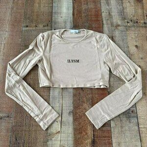 Adika tan longsleeve Ilysm crop top women's medium